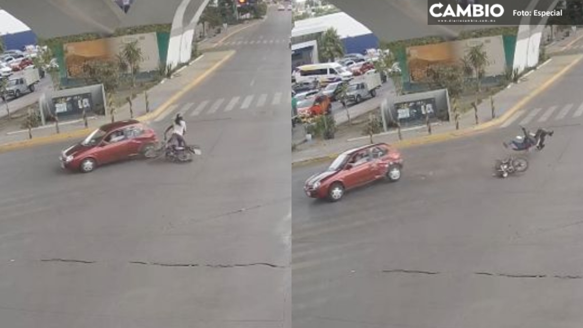 VIDEO Motociclista Pierde Dos Dedos De La Mano Al Dar Vuelta Prohibida